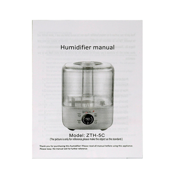 دستگاه بخورسرد اولتراسونیک 5 لیتری زنیت مد مدل zth-c5