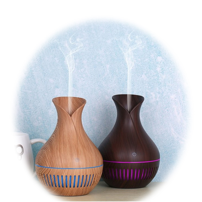مینی بخور معطر و رطوبت ساز مدل کوزه ای طرح چوب