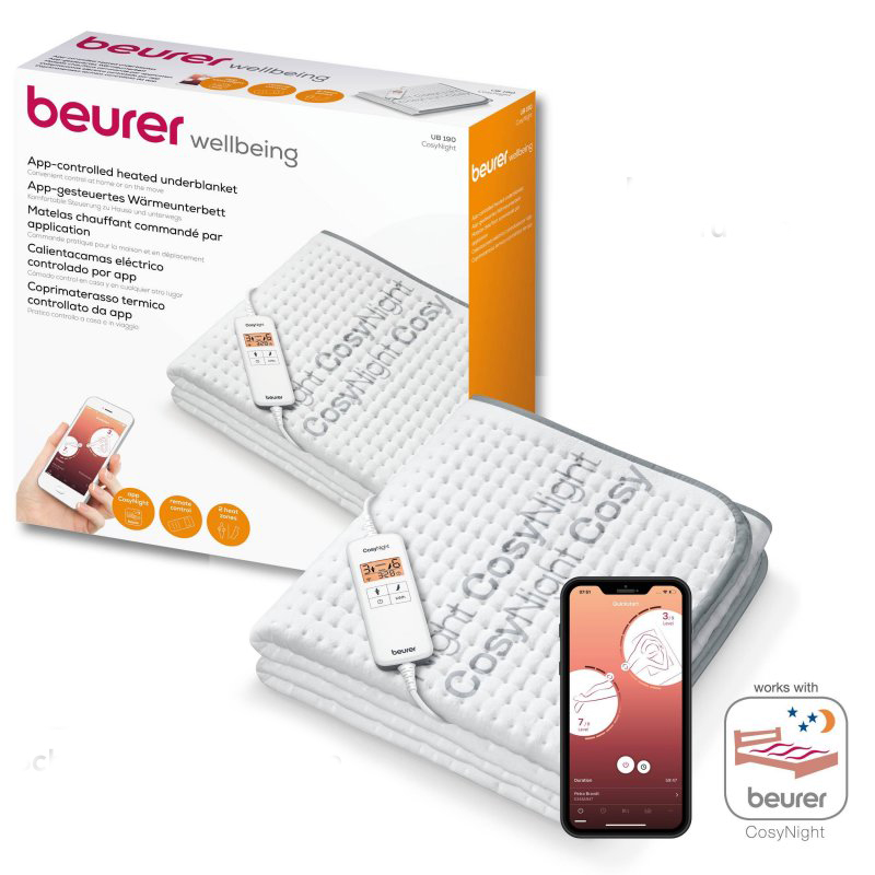 تشک برقی گرما درمانی بیورر تک نفره WLAN هوشمند UB190