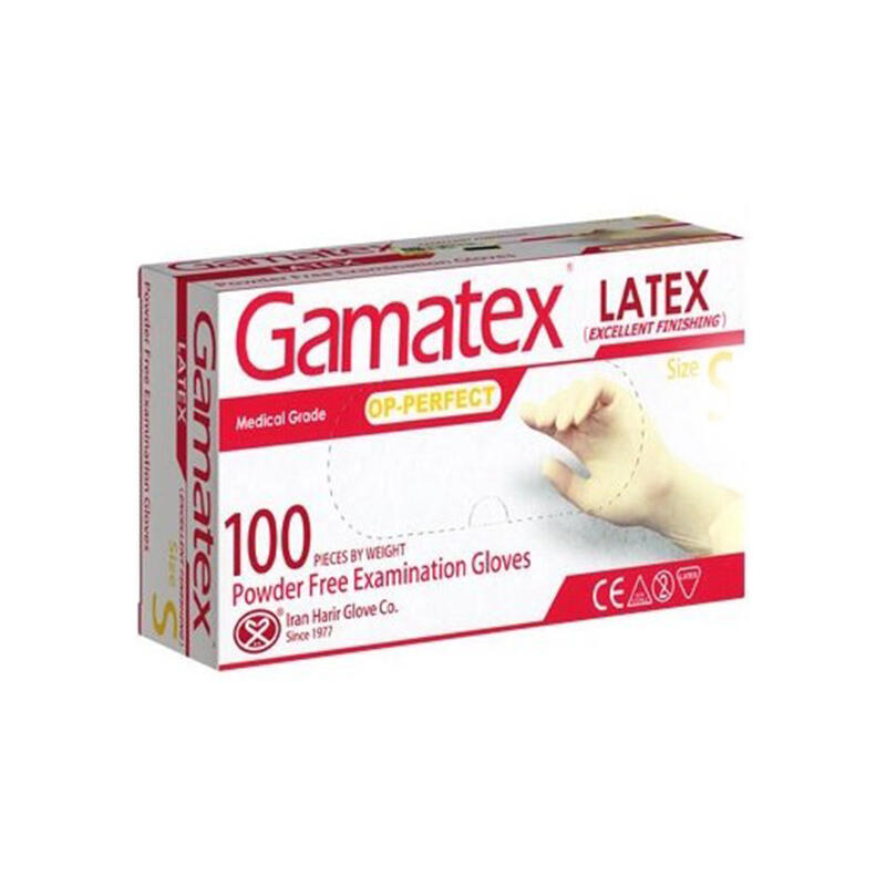 دستکش گاماتکس مدل لاتکس بسته 100 عددی