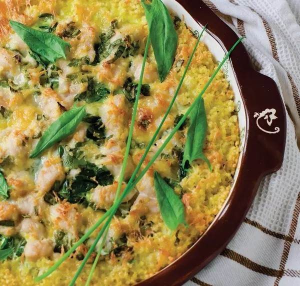 خوراک مرغ به همراه پنیر و ارزن غذایی مناسب برای بیماران سرطانی
